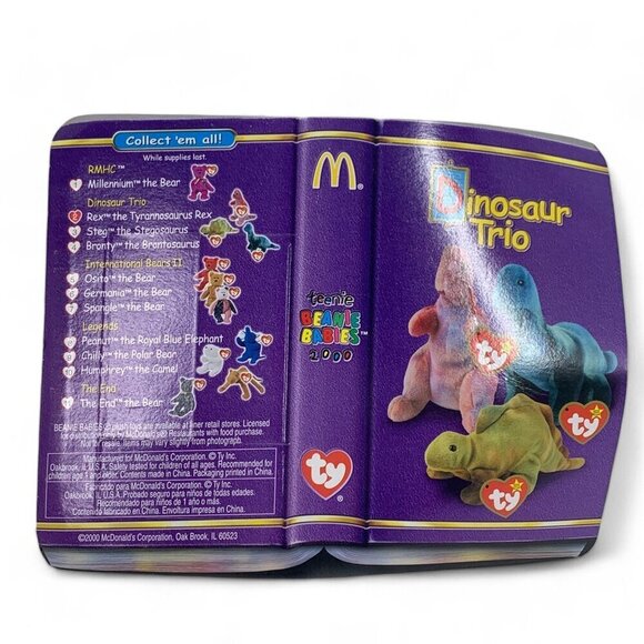 TY McDonalds Teenie Beanie Babies 2000 Rex The Tyrannosaurus Rex Dinosaur - Picture 2 of 4